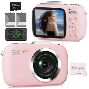 Digital Camera,5K Cameras For Photography,80MP UHD Portable Vlogging Camera,Cheap 18X Zoom Travel Point And Shoot Camera