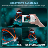 4K Digital Camera For Photography, UHD Autofocus 48MP 180 Flip Screen 16X Zoom Compact Point Shoot Vlogging Camera For YouTube