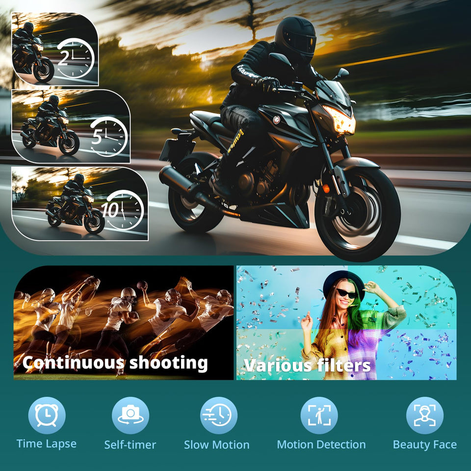4K Digital Camera For Photography, UHD Autofocus 48MP 180 Flip Screen 16X Zoom Compact Point Shoot Vlogging Camera For YouTube