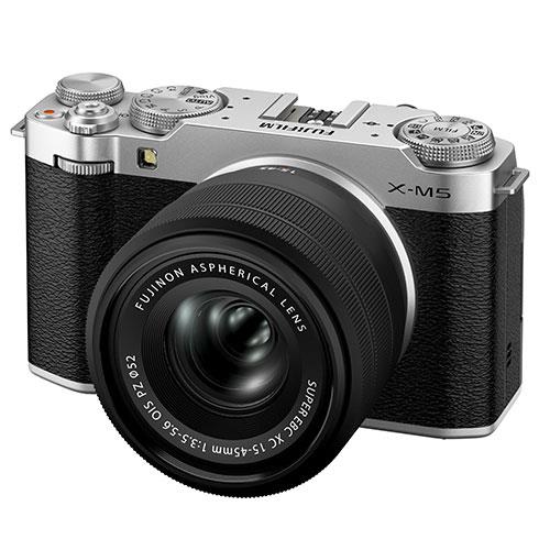 Fujifilm X-M5 Mirrorless Camera in Silver with XC15-45mm Lens