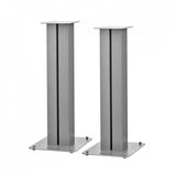 Bowers & Wilkins 606 S3 Bookshelf Speakers White with FS-600 S3 Silver Stands