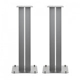 Bowers & Wilkins 606 S3 Bookshelf Speakers White with FS-600 S3 Silver Stands